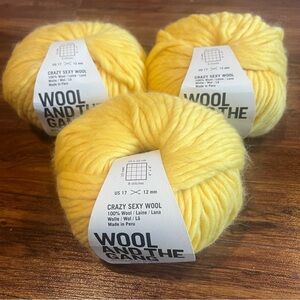 3 NEW Wool and the Gang Yellow Wool Peruvian Sheep Yarn Skeins 200g 87yds